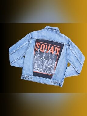 Handmade, Upcycled Horror Movie Vilains Squad Levi's Denim Jacket Size XS